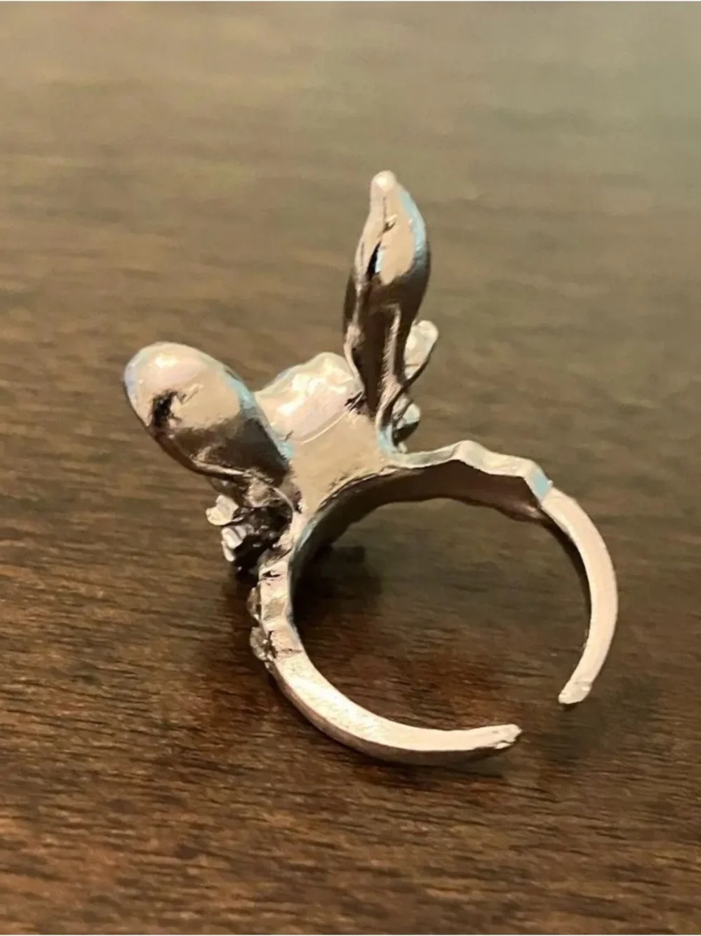 Heart-Shaped Bunny Ring for Women Pink CZ Rabbit Crystal Finger Silver